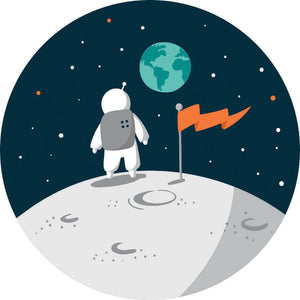 On the moon Adhesive Fabric Badge