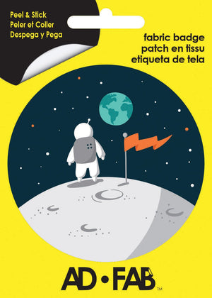 On the moon Adhesive Fabric Badge