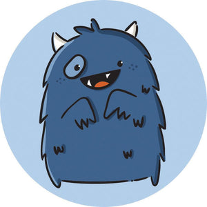 Furry Blu Adhesive Fabric Badge