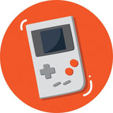 Console de jeu portable sur fond orange - Appliqué Ad-Fab