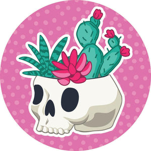 Skull Terrarium Adhesive Fabric Badge