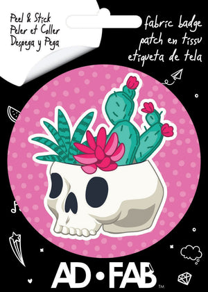 Skull Terrarium Adhesive Fabric Badge