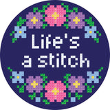 Life's A Stitch Adhesive Fabric Badge