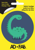 Dinosaure Dippie sur fond bleu - Appliqué Ad-Fab