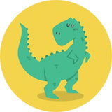 Dinosaure T-Rex sur fond jaune - Appliqué Ad-Fab