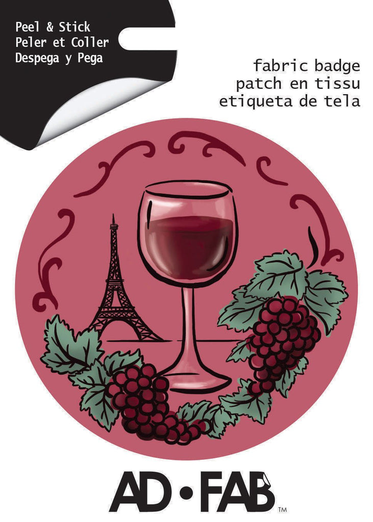 Wine Adhesive Fabric Badge
