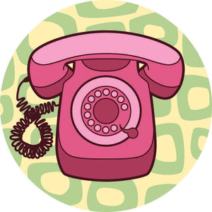 Rotary Phone Adhesive Fabric Badge