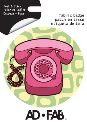 Rotary Phone Adhesive Fabric Badge