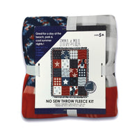 EMMA & MILA - Patchwork - No Sew Throw - Fleece- Multi