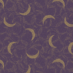Written in the Stars by CDS & Laura Marshall - Moondust - Metallic - Purple- Cotton
