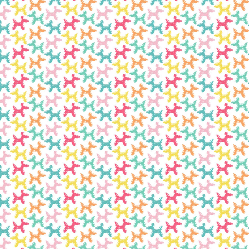 Balloon Animals - Flanelle Imprimée de CDS - Blanc