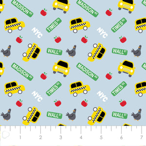 Printed Flannel-City Life Toss Flannel-Grey-100% Cotton-21220603B-03