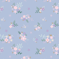 Printed Flannel-Soft Floral Flannel-Periwinkle-100% Cotton-21220805B-02