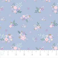 Printed Flannel-Soft Floral Flannel-Periwinkle-100% Cotton-21220805B-02