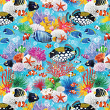 Ocean Story Collection - Ocean Story - Aqua - Cotton 21230101J-01