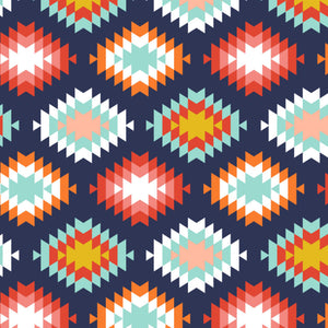 Lima Collection- Diamonds -Fat Quarter Single- Navy Cotton