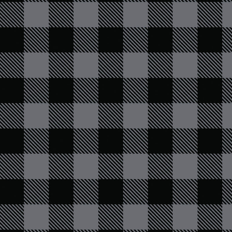 Printed Flannel-Buffalo Plaid Flannel-Charcoal-100% Cotton-2150015B-03