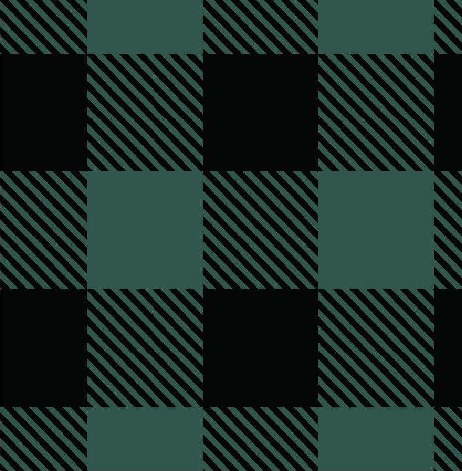 Printed Flannel-Buffalo Plaid Flannel-Green-100% Cotton-2150015B