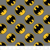 DC Comics- Batman Logo - Directional - Printed Flannel by - Grey