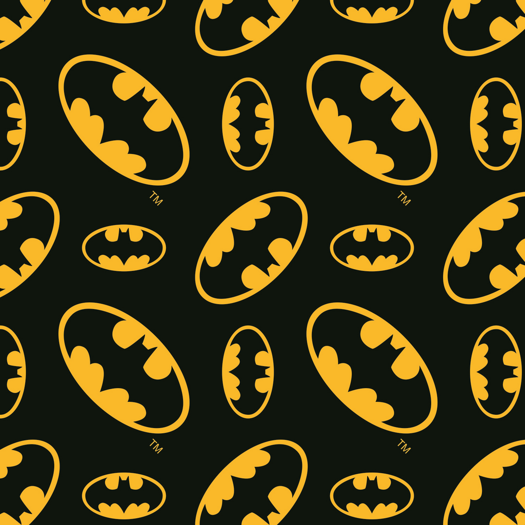 Batman Logo Tossed -  Printed Flannel by DC Comics- Multi