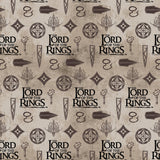 Lord of the Rings - 2 Yard Cotton Cut -Icons-Taupe