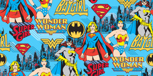 Dc Comics - Girl Power Design - Blue- Cotton