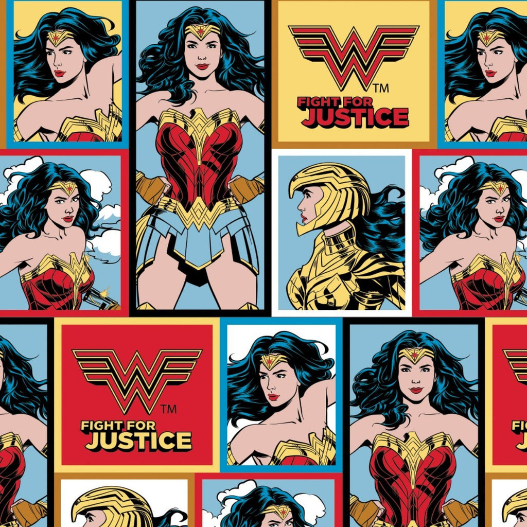 DC Comics - Wonder Woman WW84 Blocks - Printed Fleece - Multi