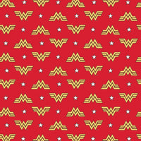 DC Comics - Wonder Woman WW84 Logo and Stars - Printed Flannel - Red