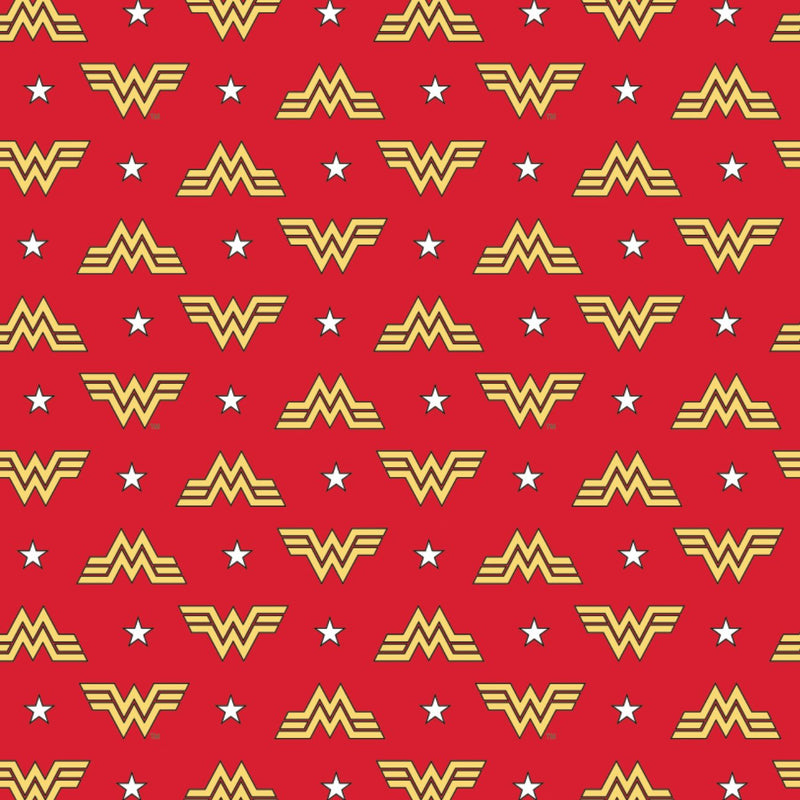 DC Comics - Wonder Woman WW84 Logo and Stars - Printed Flannel - Red