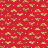 DC Comics - Wonder Woman WW84 Logo and Stars - Printed Flannel - Red