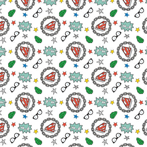 DC Comics-  Superman Doodles - Superman Tossed Doodle - Cotton