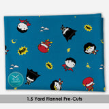 DC Comics - Tiny Heroes - 1.5 Yard Cut Licensed Bamboo  Flannel