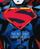 DC Comics- Superman - Stronger Than You Think Quote - Fat Quarter - Multi - Cotton 18" X 21"