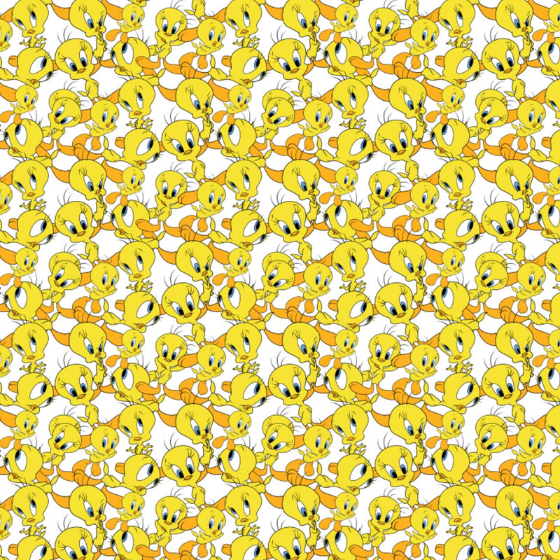 Tweety - Flanelle Imprimée de Looney Tunes - Blanc
