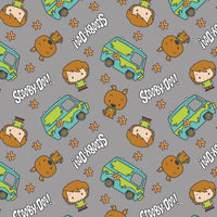 Scooby-Doo Chibi - Fleurs multidirectionnel - Gris