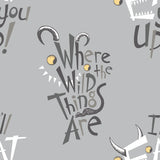 Where the Wild Things Are Collection-Letter Play-Grey - Cotton