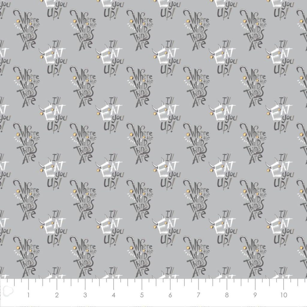 Where the Wild Things Are Collection-Letter Play-Grey - Cotton
