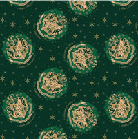 Harry Potter-Wizarding World  - Harry Potter Collection - Happy Christmas Metallic - Dark Green - Cotton