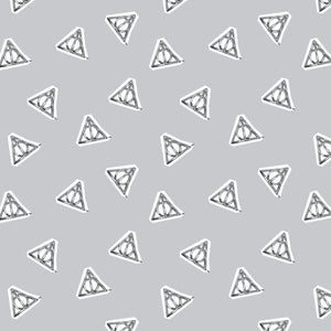 Harry Potter-Wizarding World - Harry Potter Collection - Watercolor Deathly Hallows Tossed - Grey - Cotton