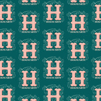 Harry Potter Stand Together Collection - Illustrated Hogwarts - Cotton - Green