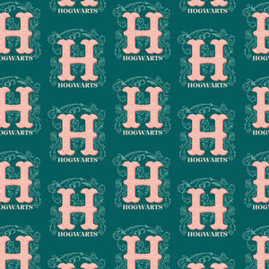 Harry Potter Stand Together Collection - Illustrated Hogwarts - Cotton - Green