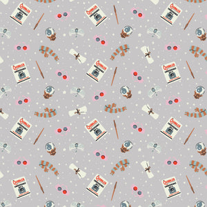 Harry Potter Arts and Crafts Collection - Ravenclaw Icons - Grey - Cotton