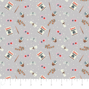 Harry Potter Arts and Crafts Collection - Ravenclaw Icons - Grey - Cotton