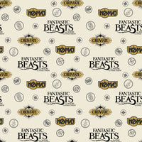 Fantastic Beasts - Sayings & Symbols - Printed Flannel - Cream