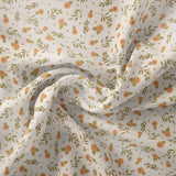 Ginger and Olive Collection - Floral Cluster - Sand - Cotton
