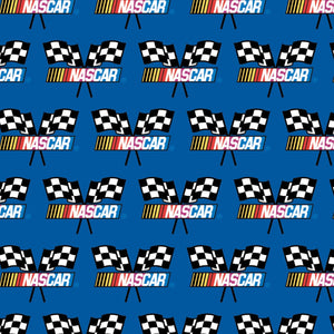 NASCAR - Checkered Flag - Printed Fleece by NASCAR- Blue