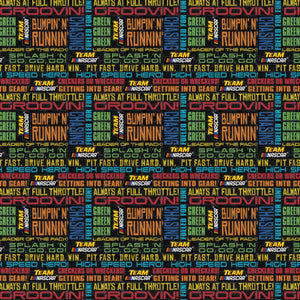 Nascar Collection III- Drive Fast -Black - Cotton