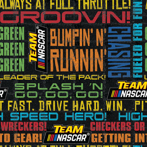 Nascar Collection III- Drive Fast -Black - Cotton