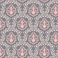 With Love Collection -Jackie McFee -Divine Damask- Grey - Cotton