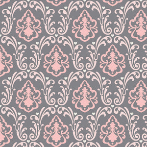 With Love Collection -Jackie McFee -Divine Damask- Grey - Cotton